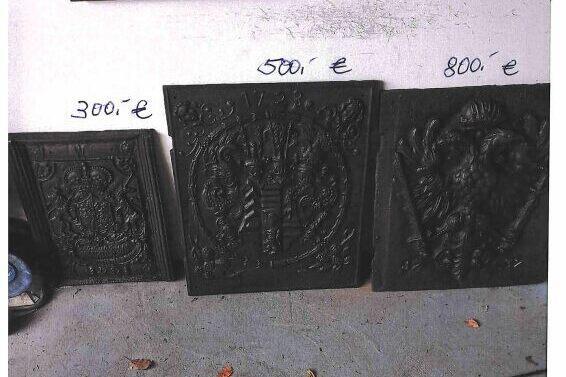 3 alte Kaminplatten 1737