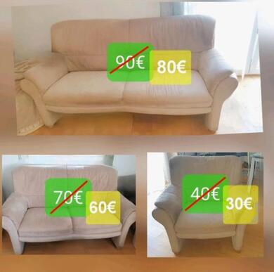 Sofa 3-teilig 3-2-1-Sitzer - auch einzeln