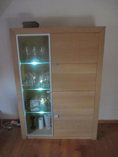 Wohnzimmer Mbel, 2 Glasvitrinen, Highboard, Lowboard, aus Massivholz