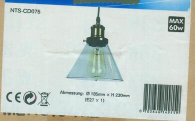 Pendelleuchte (1) mit Glasschirm (neu)