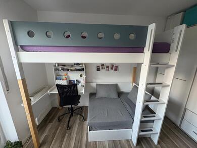 Flexa Casa Hochbett mit Sofabett und Schreibtisch