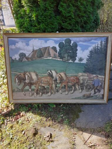 Sehr groes lgemlde Schnbachhof bei St. Peter