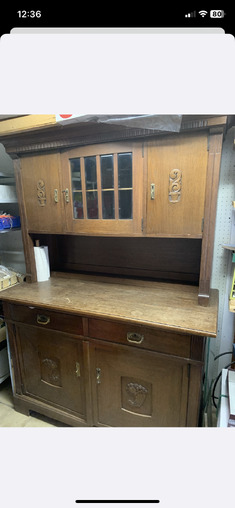 Altdeutscher Wohnzimmerschrank Eiche massiv