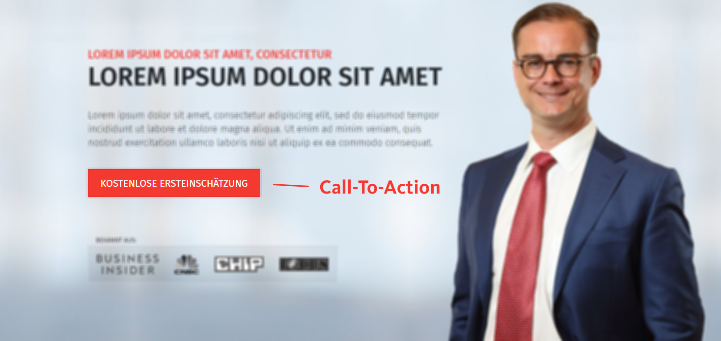 Call-To-Action auf der Startseite