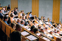 The auditorium at the full Kempten University lecture hall was keenly attentive to the issues at hand on both days of the conference.