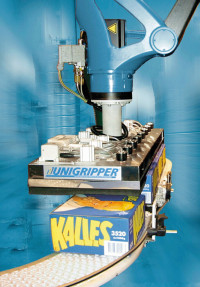 Rivatec's vacuum technology enables the secure gripping of cardboard boxes, various containers and multiple units at the same time even with soft, pliable materials.