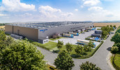 Das geplante Logistikzentrum der Nagel-Group in Gotha-Emleben (Visualisierung von OFB Projektentwicklung, Urheber: silisight)