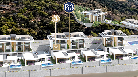 B3 Blok No:4 Cordelia Sea View Apartments & Villas | 2+1 Loft Apartment North Cyprus