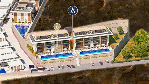 A Blok No:6 Cordelia Sea View Apartments & Villas | 2+1 Loft Sea View Apartment