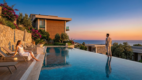 A Blok No:4 Cordelia Sea View Apartments & Villas | 2+1 Loft in Esentepe