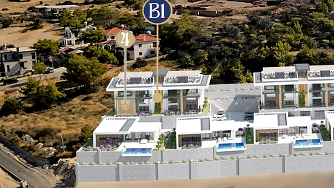 B1 Blok No:4 Cordelia Sea View Apartments | 2+1 Loft Apartment in Esentepe