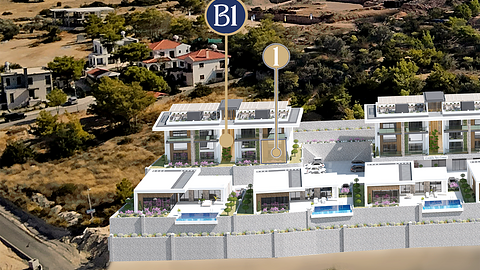 B1 Block No:1 Cordelia Sea View Apartments | 2+1 Loft Corner Sea View