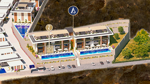 A Blok No:7 Cordelia Sea View Apartments & Villas | 2+1 Loft Panoramic Sea View