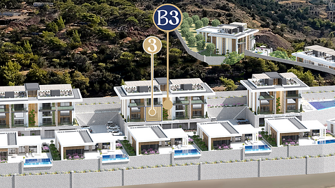 B3 Blok No:3 Cordelia Sea View Apartments & Villas | 2+1 Loft in Esentepe