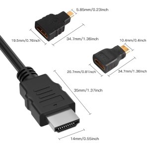 Mini HDTV Adapter Micro HDTV Connector Cable 3 In1 ---- 1.5 Meters HD High Quality