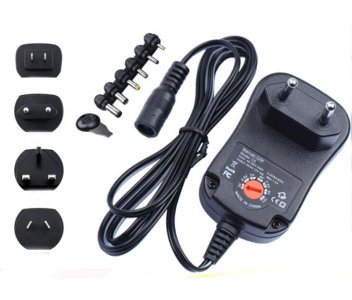 30W 3V-12V Universal AC/DC Adapter Power Supply with 6 Plugs and 1 USB Port 5V 2.1A
