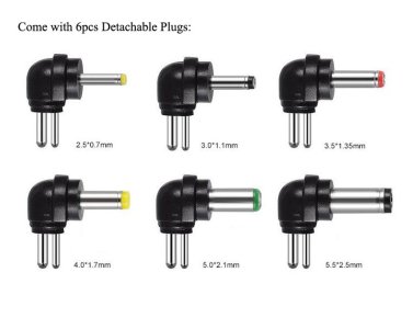 30W 3V-12V Universal AC/DC Adapter Power Supply with 6 Plugs and 1 USB Port 5V 2.1A