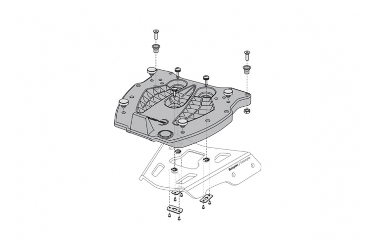 SW-Motech Quick-Lock adapterplaat toprek Givi/Kappa monokey
