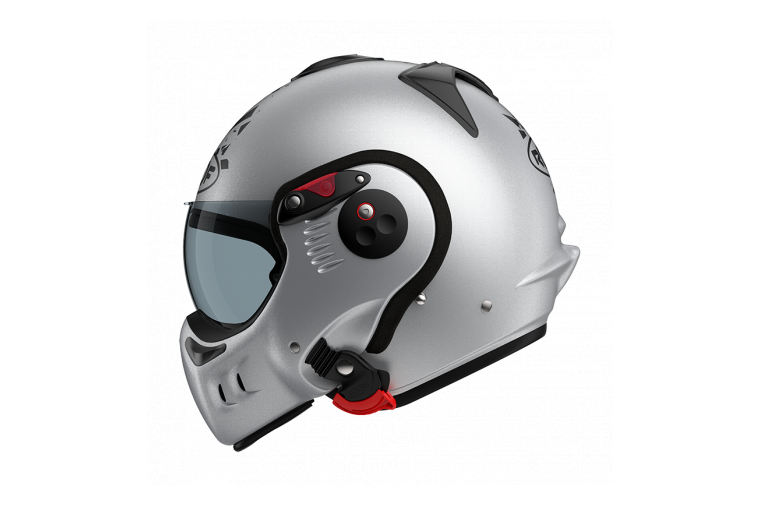 Roof Boxer Alpha Blackstar matt Silverwhite / Black systeemhelm