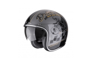Motorhelm, helm, valhelm, jethelm, scooter, intern zonnevizier, vizier, maat XS, wit