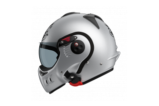 Roof Boxer Alpha Blackstar matt Silverwhite / Black systeemhelm