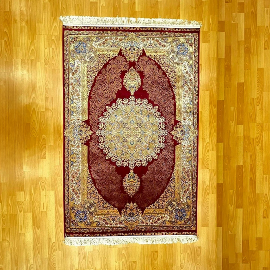 Büyük Madalyon Desenli Lüks 120 x 180 CM İpek Halı