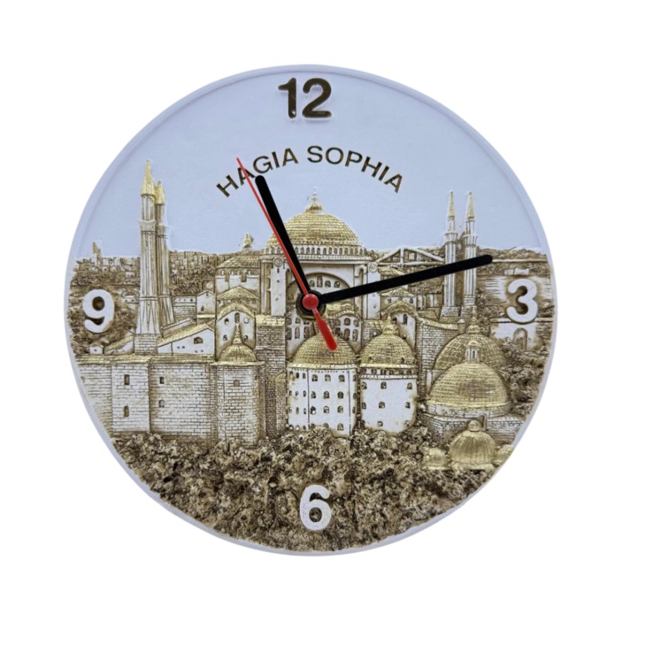 Ayasofya Kabartmalı Dekoratif Masa ve Duvar Saati