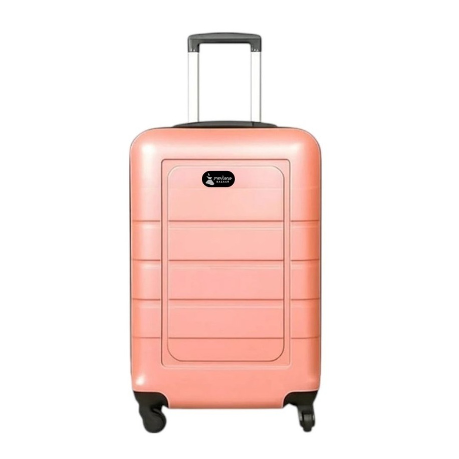PC ve ABS Sert Yanlı Büyük Boy Valiz Pembe