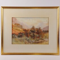 Skotsk skola, akvarell, dagmått = 22 x 30, monogramsignerad CAD? på auktion i Skåne hos Sikö Auktioner