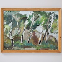 Santos Ousbäck olja på pannå 60x83 på auktion i Skåne hos Sikö Auktioner