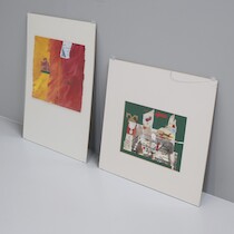 Paul Gerhard (1931-2021) blandteknik på papper 2 st, 38 X34 cm på auktion i Skåne hos Sikö Auktioner