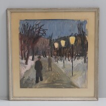 Gunnar Malm, gouache, 45 X 44 cm på auktion i Skåne hos Sikö Auktioner