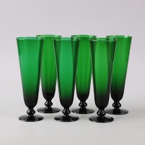 Glas Gullaskruf 6st, 1950-tal H=21 på auktion i Skåne hos Sikö Auktioner