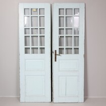 Pardörrar/ytterdörrar m. karm, glasade, 199,5 x 126 på auktion i Skåne hos Sikö Auktioner
