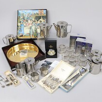 Bestickservisdelar, irish coffee glas mm. Bl.a. Kjell Bloberg, skultuna. Delvis i förpackning. L=30 cm och min på auktion i Skåne hos Sikö Auktioner