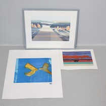 Litografier 3 st varav 2 st lösa blad olika konstnärer, 58 X 50 och mindre på auktion i Skåne hos Sikö Auktioner