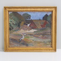 Endis Bergström (1866-1950) olja på duk,signerad: Endis Bm 03, 41 X 34 cm på auktion i Skåne hos Sikö Auktioner