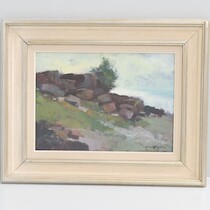 Arne Aspelin, olja på pannå, 31x44 på auktion i Skåne hos Sikö Auktioner