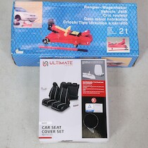 Garagedomkraft 2 ton + bilsätesöverdrag 12 delar på auktion i Skåne hos Sikö Auktioner
