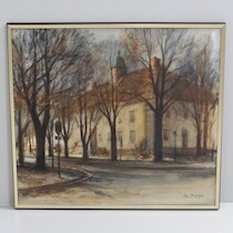 Lars Nordström, olja på duk, "Hovrätten-Malmö" 79x89 på auktion i Skåne hos Sikö Auktioner