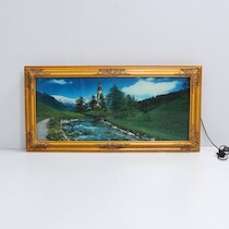 Glastryck med belysning, 99x49x9 cm (BxDxH) på auktion i Skåne hos Sikö Auktioner