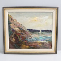 Karin Borgström. olja på duk, 45x53 på auktion i Skåne hos Sikö Auktioner