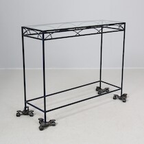 Sidobord smide & glas 100x33 H=80 på auktion i Skåne hos Sikö Auktioner
