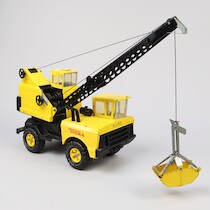 Leksakskranbil, plåt. "Mighty Tonka Mobile Crane" Tonka Toys, USA. 1970-tal. H=62 cm. på auktion i Skåne hos Sikö Auktioner