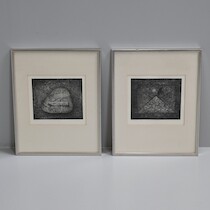 Mariana Manner, etsningar 2 st, 21 X 19 cm på auktion i Skåne hos Sikö Auktioner
