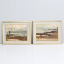 Sören Viberg, olja på pannå 2 st, Gotland, 43 X 32 cm på auktion i Skåne hos Sikö Auktioner