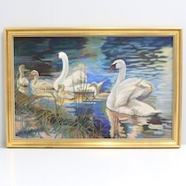Nils Hübinette, olja på duk, 105 X 68 cm på auktion i Skåne hos Sikö Auktioner