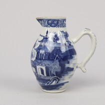 Kanna, Kina, 17/1800-tal, porslin, underglasyrblått, höjd 12 cm på auktion i Skåne hos Sikö Auktioner