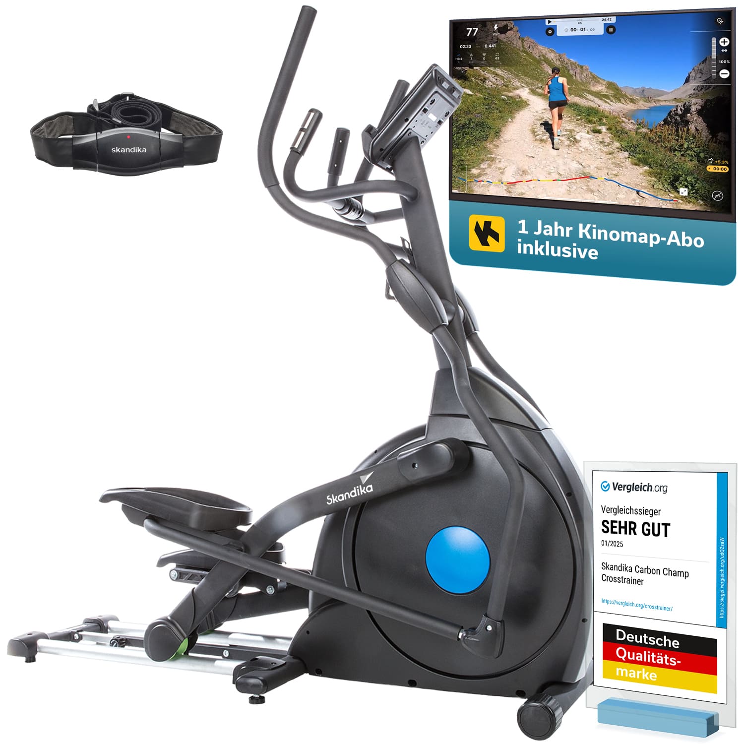 Crosstrainer Carbon Champ mit Kinomap Jahresabo
