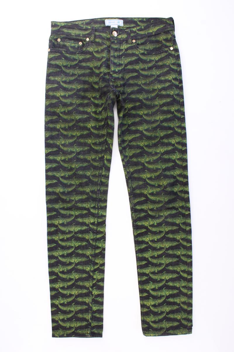 ⭐ Versace x H&M Alligator Print für Damen Gr. W29, M, 38 grün aus Baumwolle ⭐